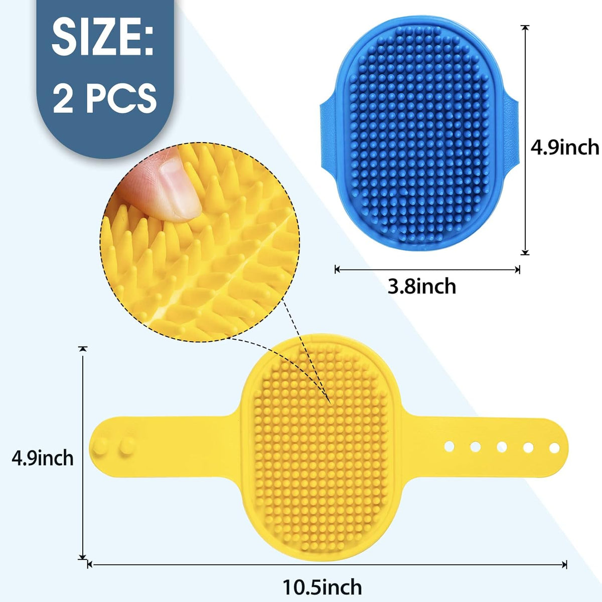 Dog Grooming Brush, Lilpep Pet Shampoo Bath Brush Soothing Massage Rubber Comb with Adjustable Ring