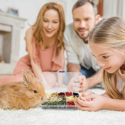Bunny Treats, Treat Box with 15 Kind of Snacks for Rabbit, Hamster, Chinchilla, Guinea Pig and