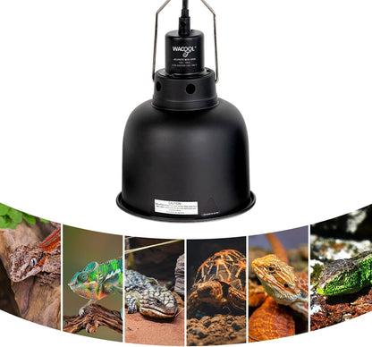 Reptile Light Fixture with Dimming Thermostat, 5.5 Inch Deep Dome Reptile Heat Lamp Fixture with
