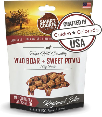 Smart Cookie All Natural Dog Treats - Wild Boar & Sweet Potato - Training Treats for Dogs with