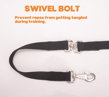 Cord Cotton Lunge Line with Rubber Stop，Equine Lunge Line for Horses with Swivel Bolt Snap，24 ft
