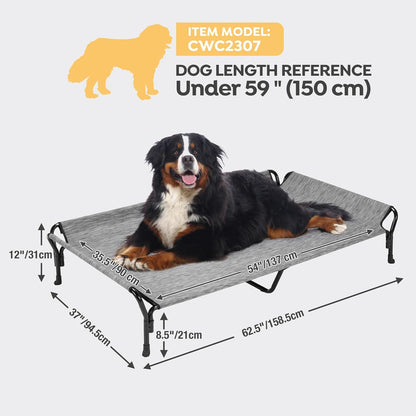 Veehoo Cooling Elevated Dog Bed, Guardrail Raised Pet Cot, Indoor & Outdoor XXL Pet Bed with