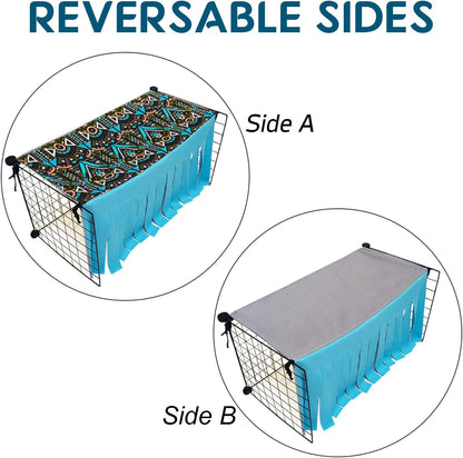 RIOUSSI Guinea Pig Hideout Hideaway Corner Fleece Toys Cage Accessories with Reversible Sides