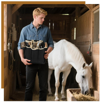 Abbylike 12 Pieces Horse Grooming Kit with Organizer Tote Bag Tack Room Supplies Horse Brush Sets