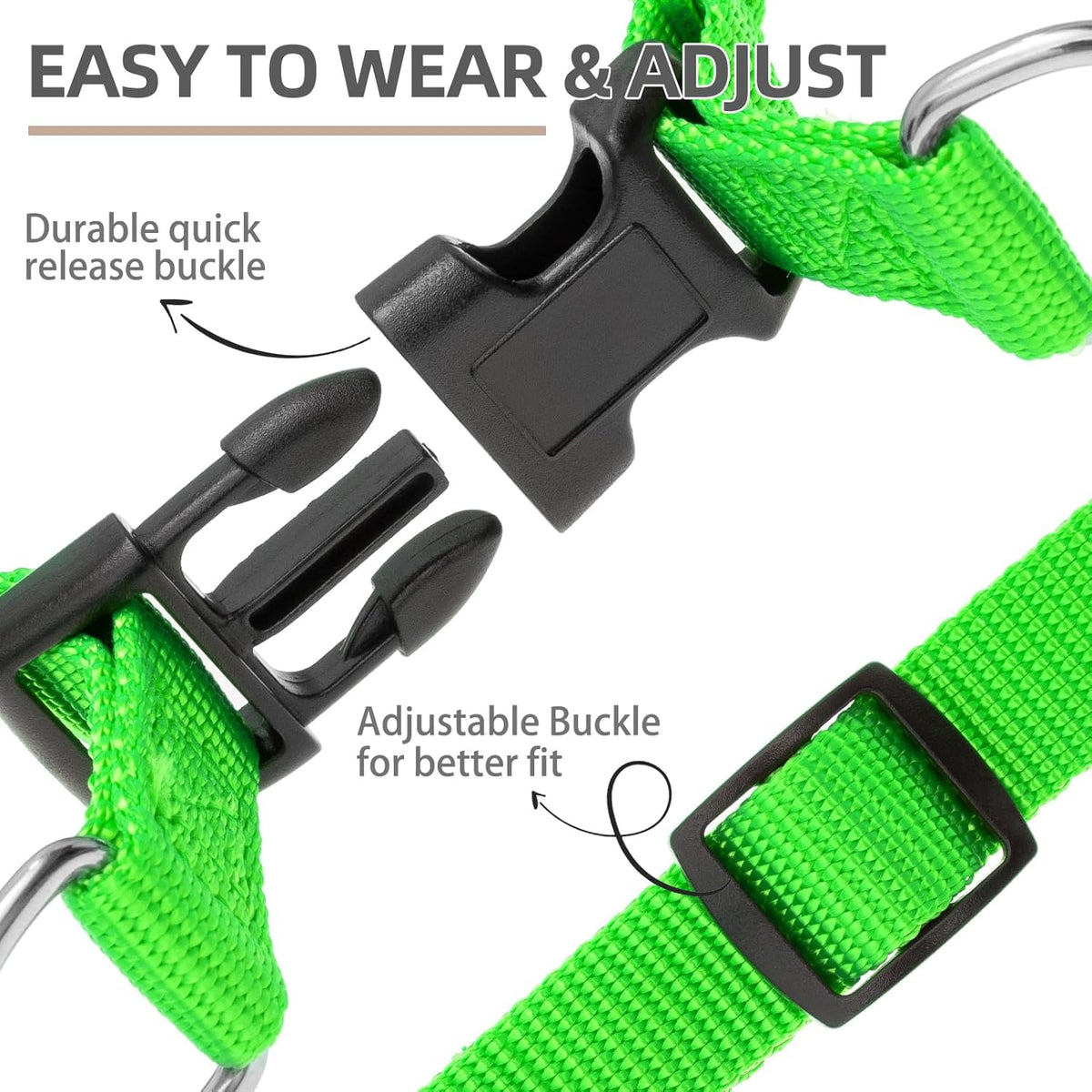 PUPTECK No Pull Dog Harness Soft Adjustable Basic Nylon Step in Puppy Vest Outdoor Walking with ID
