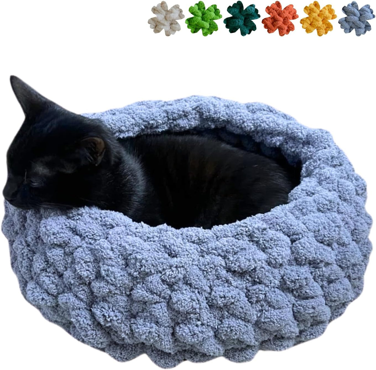 Cat Nest Bed – Premium Handwoven Washable Extra Soft Round Cave House for Indoor Kitten & Kitty