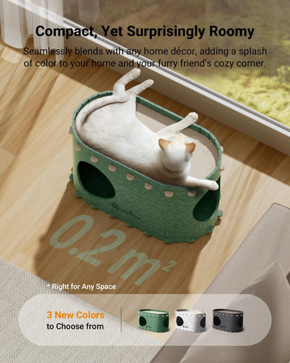 DownyPaws Cat House for Indoor Cats, Cat Bed Cave for Multiple & Large Cats Up to 22 Lbs, Scratch