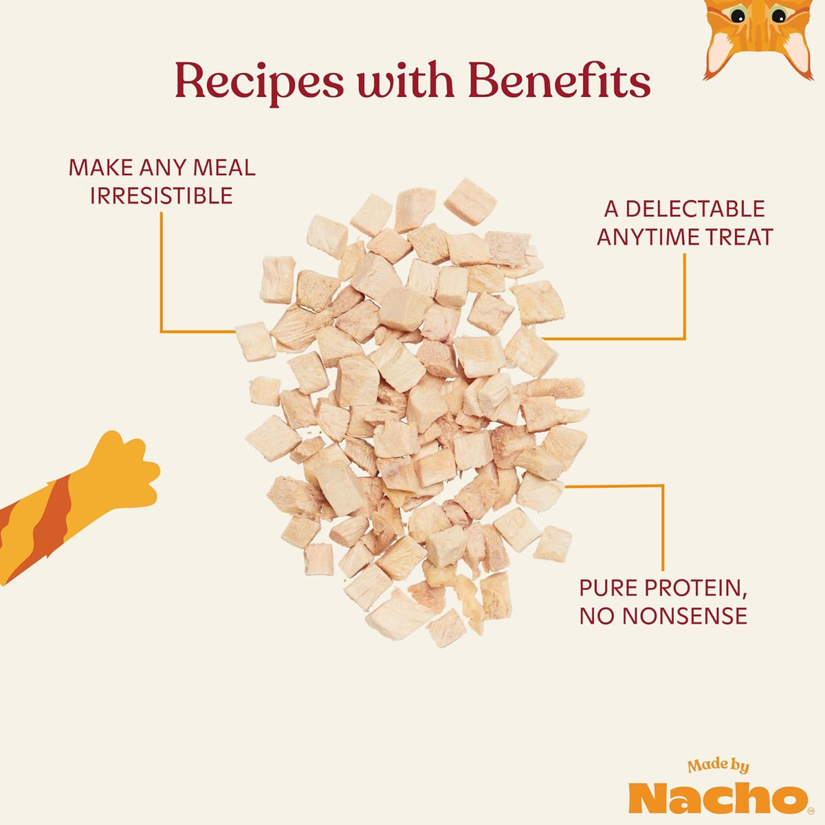 Made by Nacho Freeze-Dried Chicken Breast Meal Topper, Mixer or Treat 3.5oz | High Protein, Pure