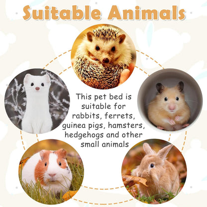kathson Rabbit Cave Sleeping Bed Guinea Pig Hideout Cozy House Pet Soft Warm Fleece Winter Slipper