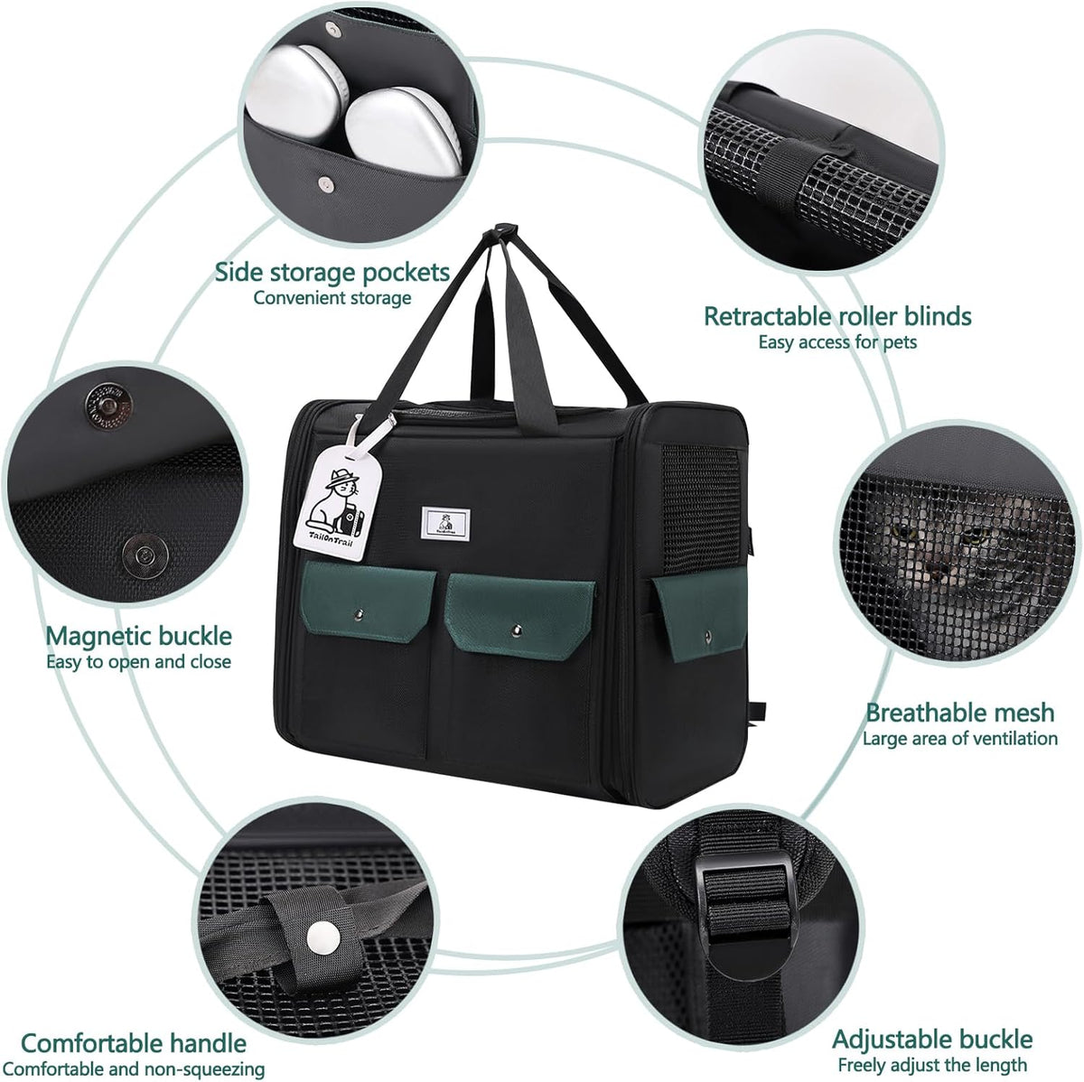 Dog Backpack, Pet Backpack with Breathable Mesh, Pet Travel Carrier with Soft Padded, Reinforced