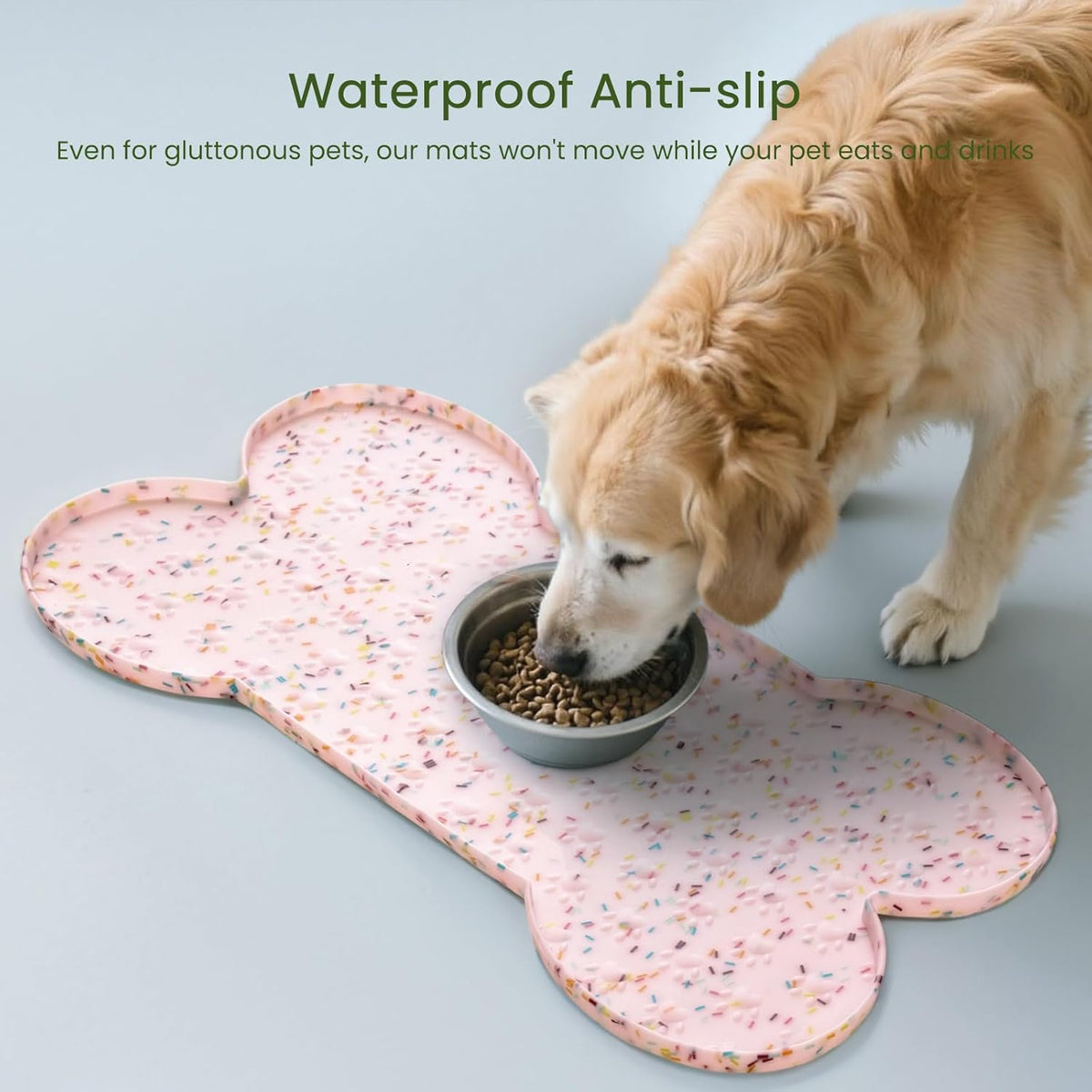 Dog Food Mat Anti-Slip Silicone Dog Bowl Mat Thicker Pet Placemat Waterproof Cat Feeder Pad with