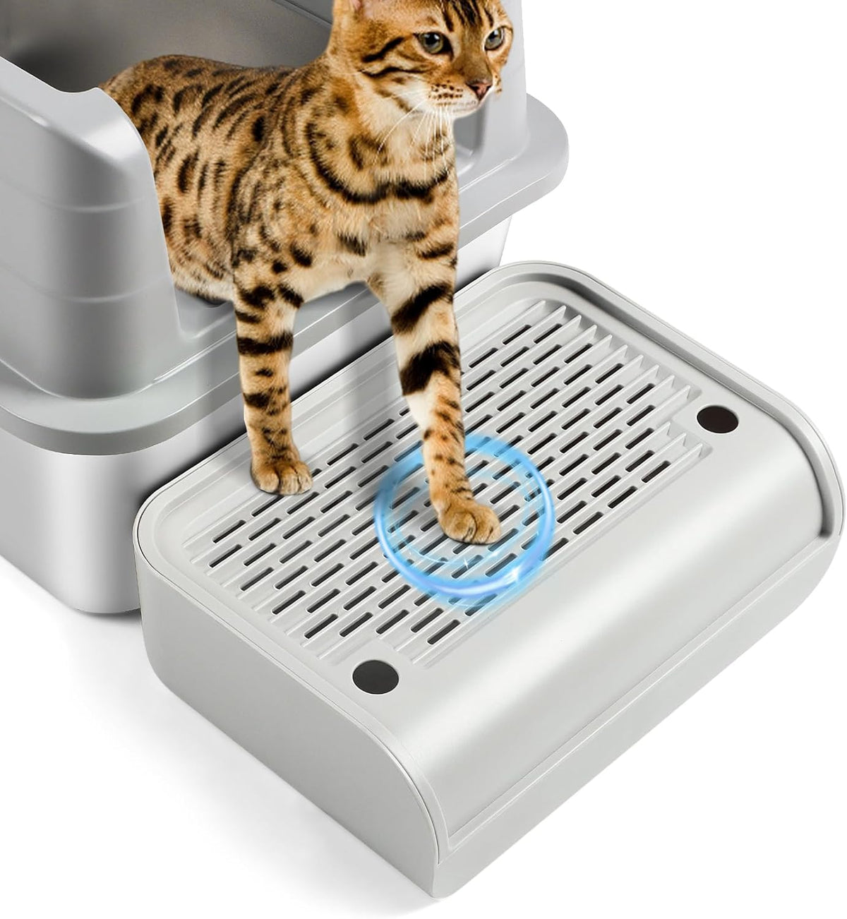 Cat Litter Box Step, Cat Litter Box Ramp Mat with Filter Function for Self-Cleaning Cat Litter Box