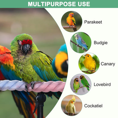 2-Pack Rope Perches for Bird Cages, 13.8 in Length Comfort Grip Flexible Rope Perch Beak & Paw