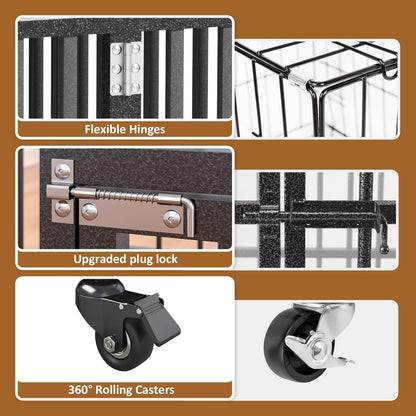 Polar Aurora Heavy Duty Dog Crate, Foldable Indestructible Dog Kennel, Escape Proof Extra Large Dog