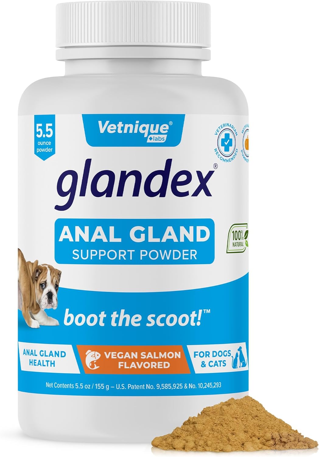 Glandex Dog Fiber Supplement Powder for Anal Glands with Pumpkin, Digestive Enzymes & Probiotics