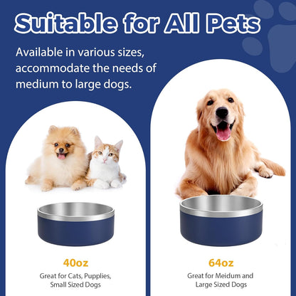 LIANLAI Dog Bowls, Rust-Resistant Stainless Steel Dog Bowls, Spill Proof Double Puppy Dishes for