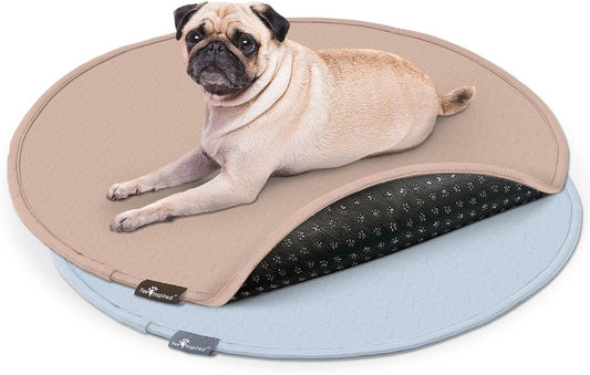 Paw Inspired Round Washable Pee Pads for Dogs (2 Pack), Reusable Puppy Pads for Potty Training