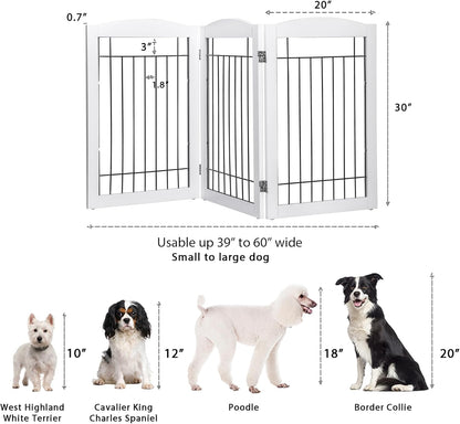 Spirich Freestanding Wire Pet Gate for Dogs, 60 inches Extra Wide, 30 inches Tall Dog Gate for The
