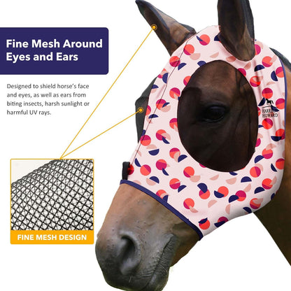 Harrison Howard Super Comfort Stretchy Fly Mask Large Eye Space with UV Protection Soft on Skin