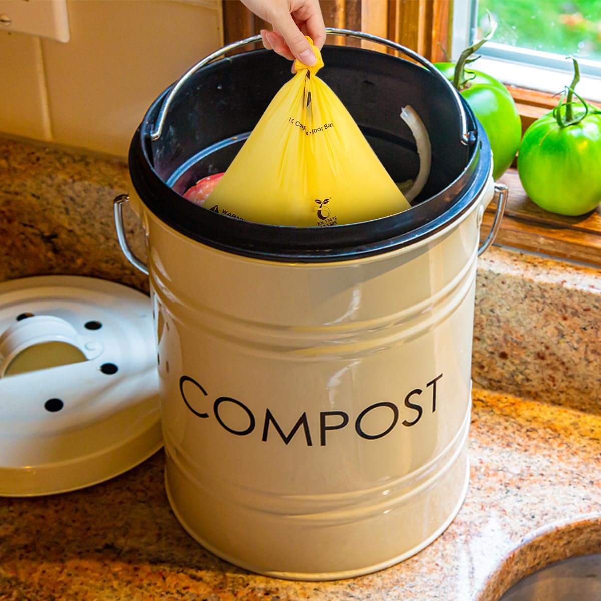 Certified Compostable Dog Poop Bags, 120 Count Landfill Friendly and Leakproof Waste Bags, Easy