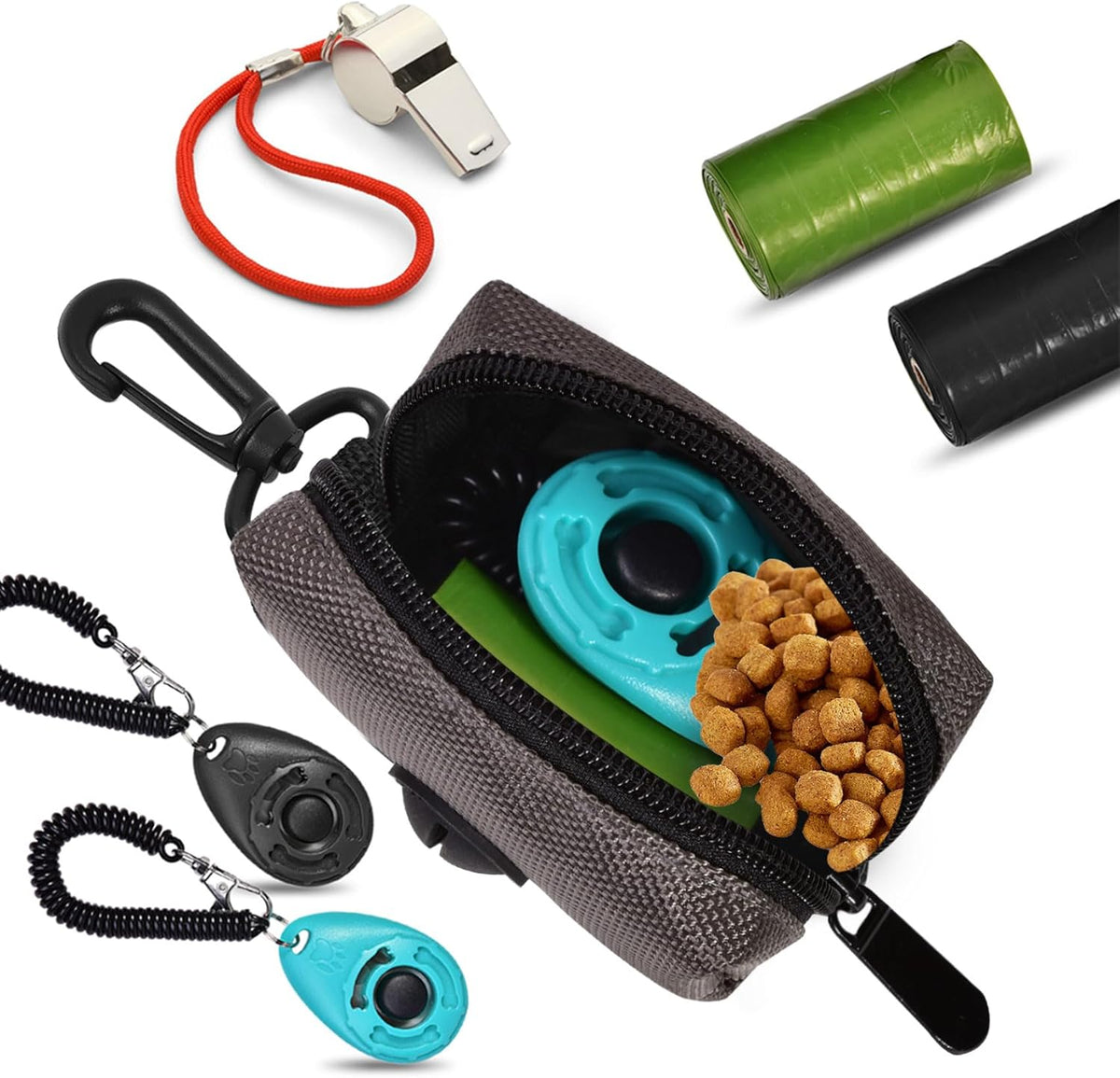 Dog Waste Bag Dispenser Pet Poop Bags Holder for Doggie Waste Bags Dispensers Soft Fabric Zipper