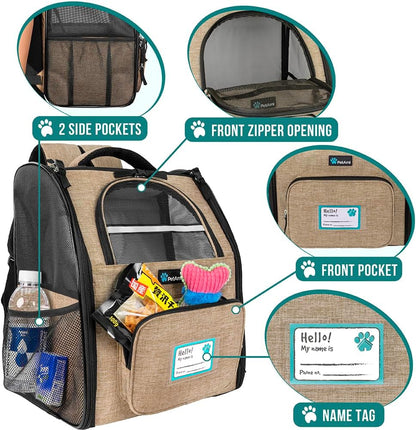 PetAmi Dog Backpack Carrier for Small Large Cat, Pet, Puppy, Ventilated Pet Hiking Backpack Travel