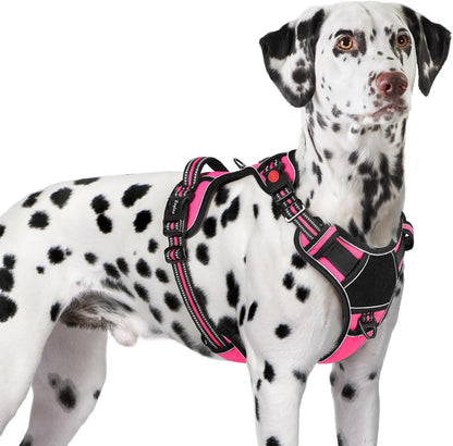 Eagloo Dog Harness for Large Dogs, Easy Wearing with 3 Buckles, Adjustable No Pull Pet Harness with