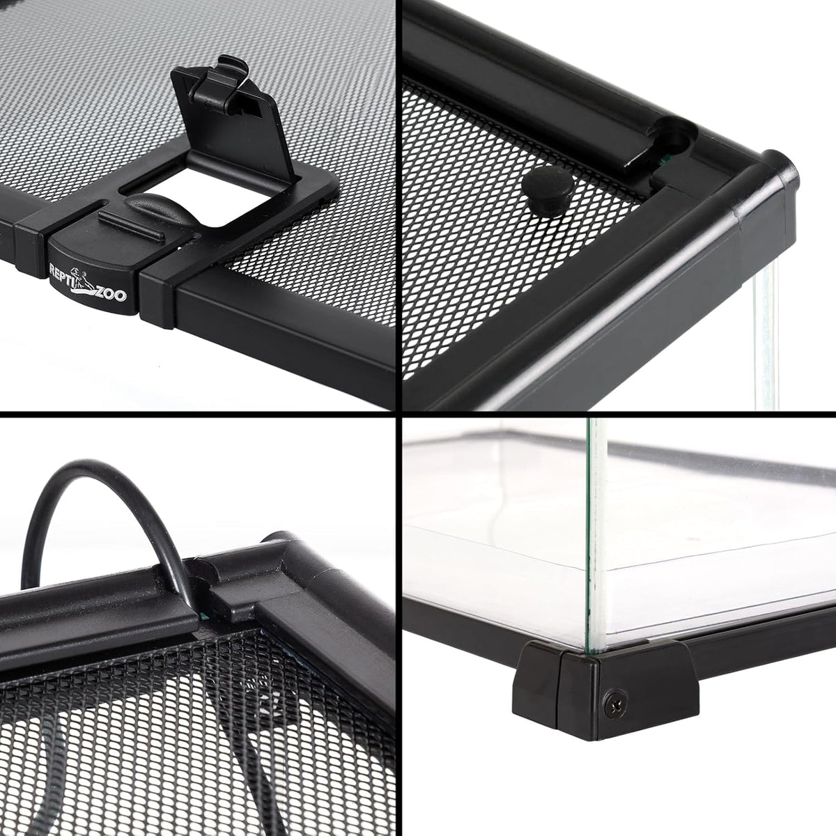 REPTI ZOO Full Glass 15 Gallon Reptile Tank, Medium Reptile Terrarium 24" X 12" X 12" for Gecko