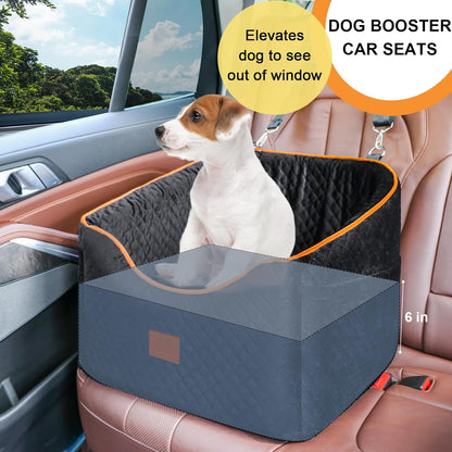 Dog Car Seat for Small Dogs, Memory Foam Booster Dog Seat for Dogs up to 35 lbs, Elevated Pet Car
