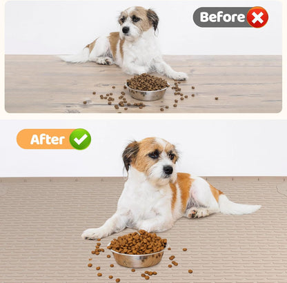 Dog Food Mat, Extra Large 40" x 28" Silicone Pet Feeding Mat for Small, Medium, and Large Pets