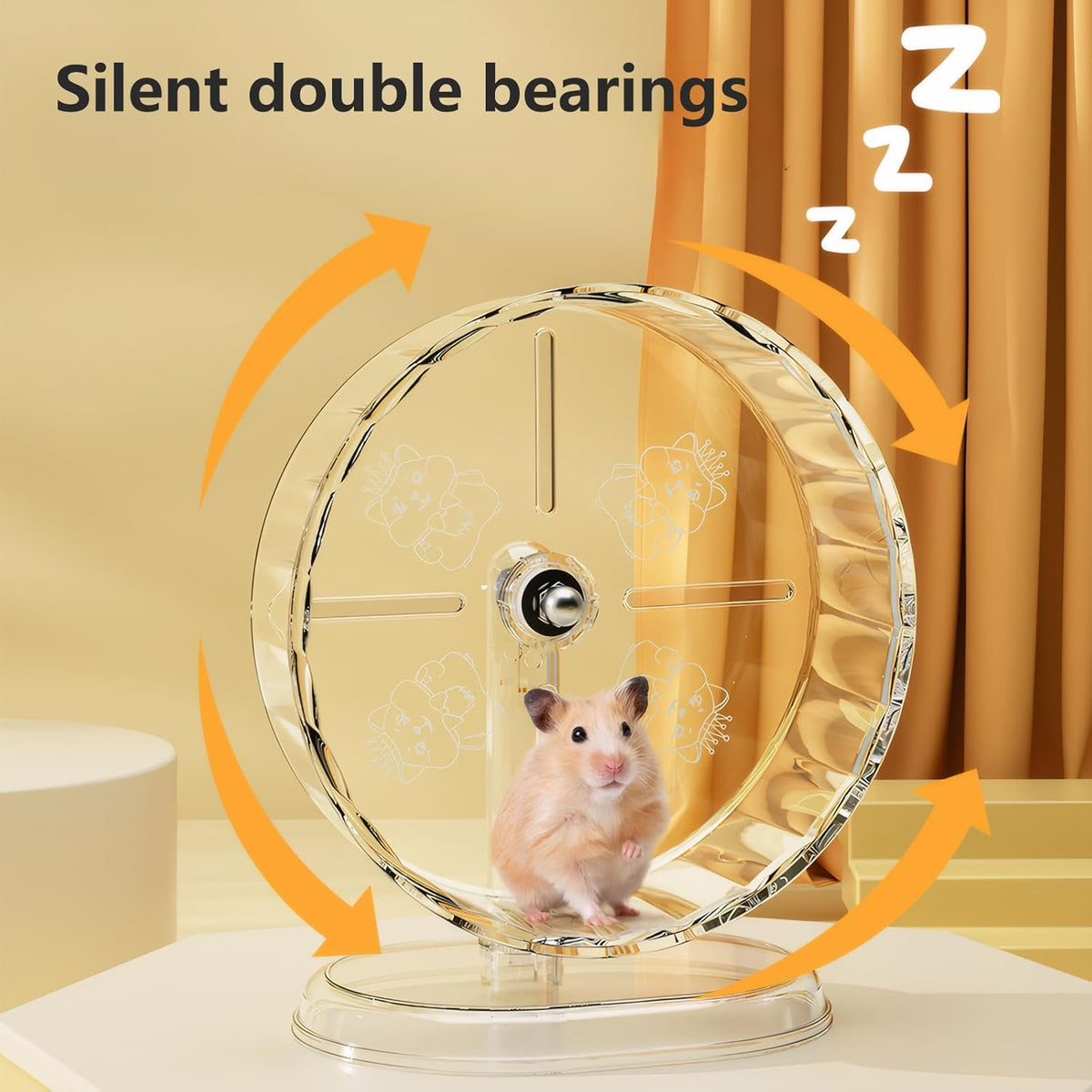 Silent Hamster Wheel – 8.3 Inch Syrian Hamster Running Wheel, Anti-Skid & Height Adjustable, Easy
