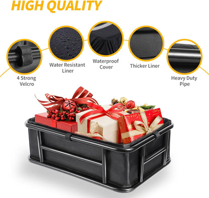 Bike Basket Rear with Liner,Waterproof Cover,Cargo Net Large Rear Bike Basket,Heavy Duty Bicycle