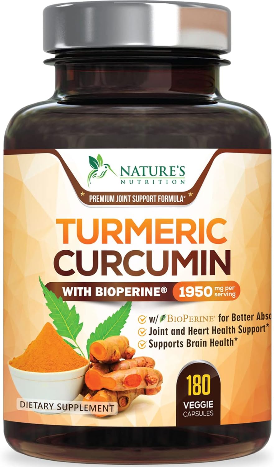 Turmeric Curcumin Supplement 1950mg - 95% Curcuminoids with Organic Turmeric & BioPerine Black