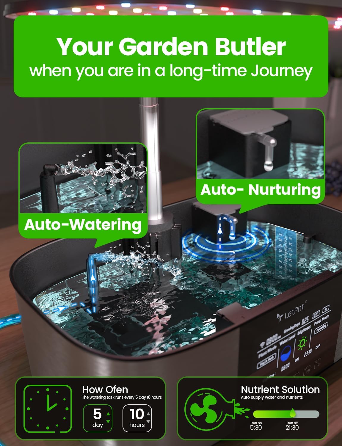 LetPot LPH-Max Hydroponics Growing System Kit, 21 Pods APP & WiFi Automatic Controlled Smart Indoor