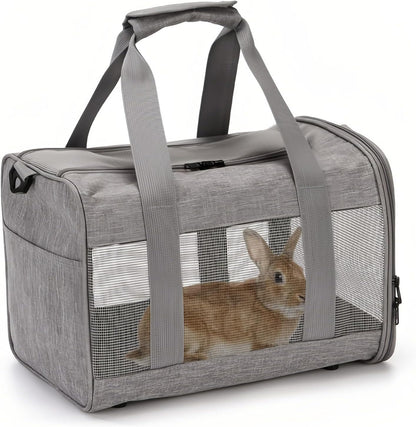 PINVNBY Small Pet Carrier, Guinea Pig Carrier, Bunny Carrier for Travel Camping Outdoor, Breathable