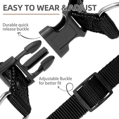 PUPTECK No Pull Dog Harness Soft Adjustable Basic Nylon Step in Puppy Vest Outdoor Walking with ID