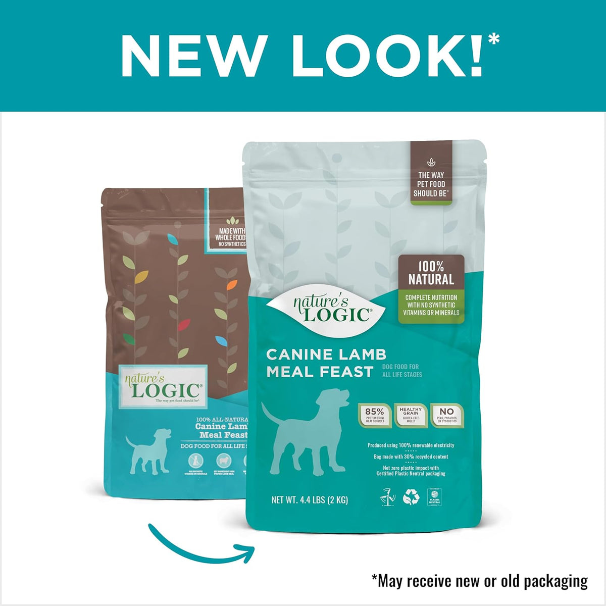 Nature's Logic Dry Dog Food - 100% Natural - No Synthetics - For All Ages, Sizes, Breeds - Free