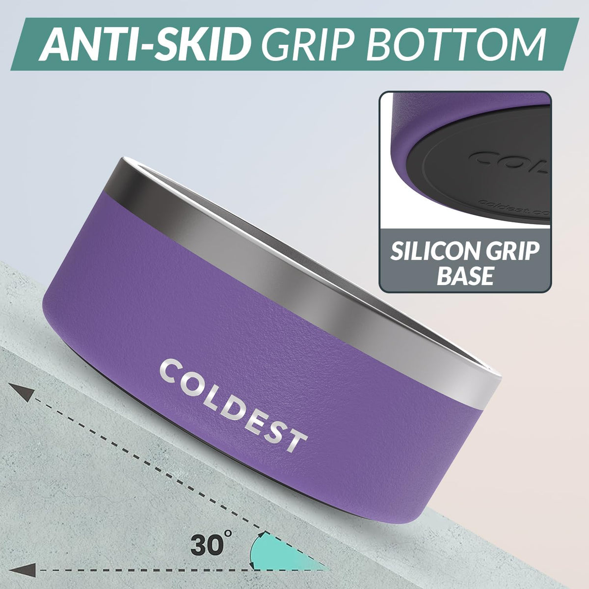 Coldest Dog Bowl - Anti Rust Metal, Non Slip, 3 Layers Insulated Stainless Steel Dog Bowls - Spill