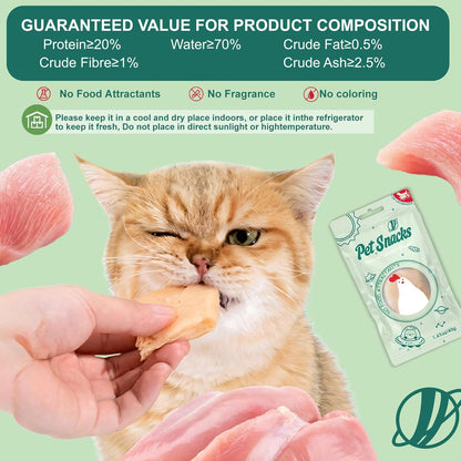 Steamed Chicken Breast Pet Snacks - Natural and Healthy, High Protein, Rich in Fish Oil, No