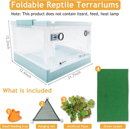 Travel Portable Foldable Terrarium Kits for Reptiles -Heat-Resistant Material, Easy to Move with