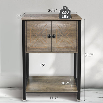 5-10 Gallon Fish Tank Stand, Heavy Duty Aquarium Stand with Cabinet & Power Outlets for Fish Tank