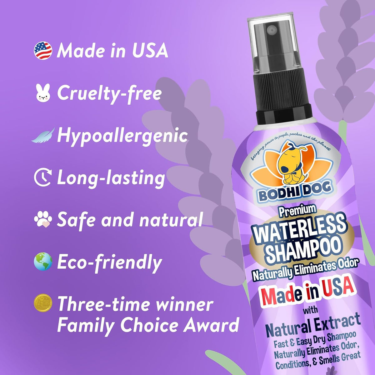 Bodhi Dog Waterless Shampoo - Natural Dry Shampoo for Dogs & Cats - Neutralizes Pet Odor - No Rinse