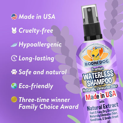Bodhi Dog Waterless Shampoo - Natural Dry Shampoo for Dogs & Cats - Neutralizes Pet Odor - No Rinse