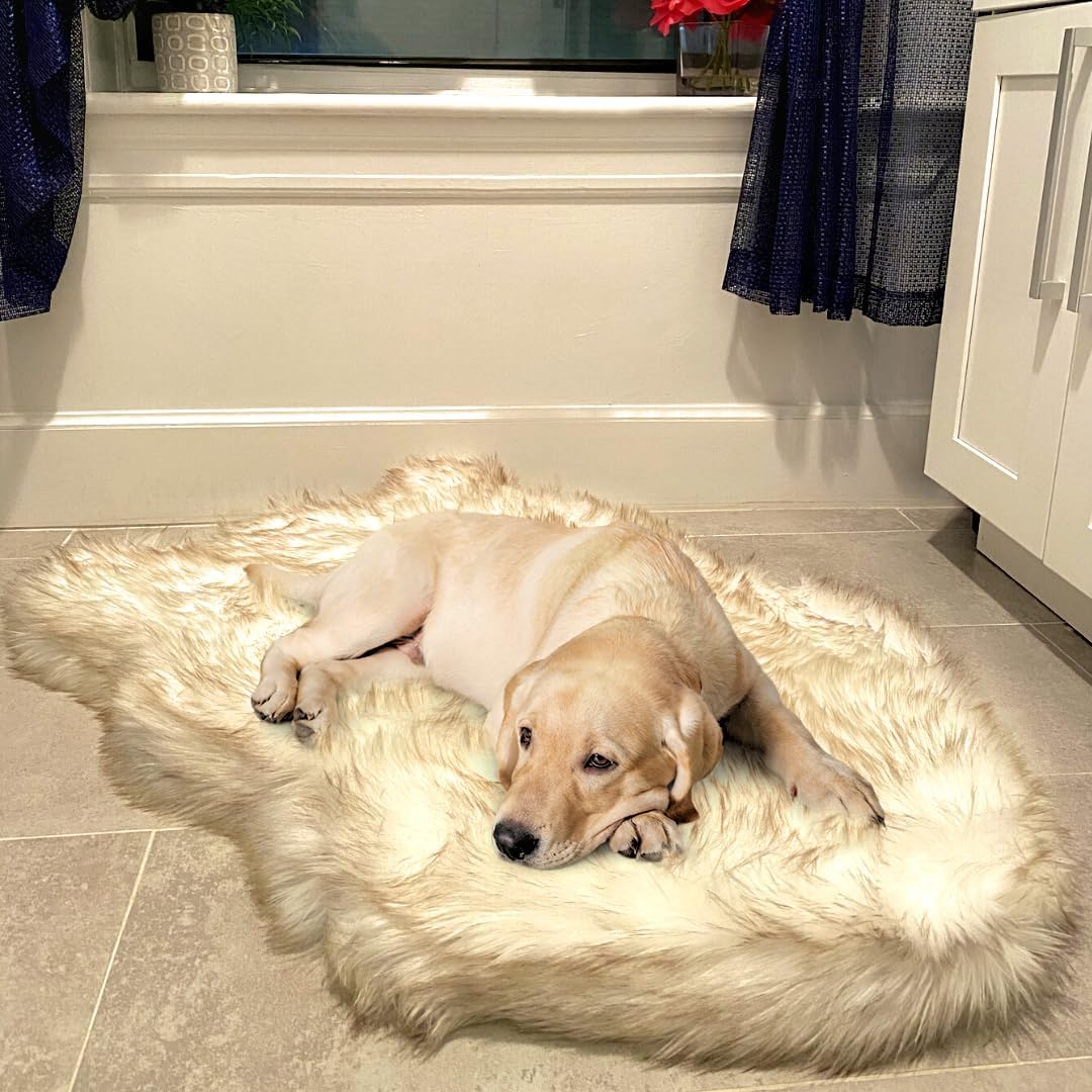 IHAPPYDOG Luxury Faux Fur Orthopedic Dog Bed, Memory Foam Dog Bed for Small, Medium, Large and XL