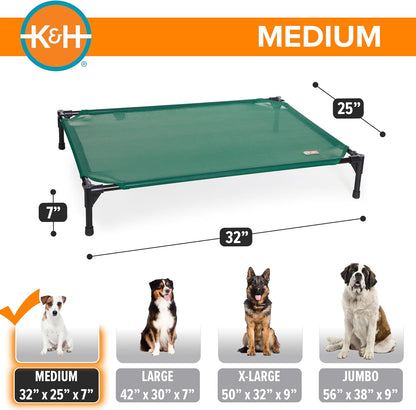 K&H Pet Products Outdoor Elevated Dog Cot, Cooling Raised Bed with Waterproof Breathable Mesh for