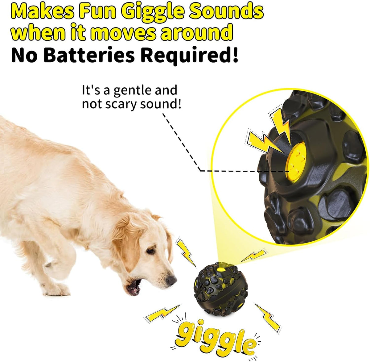 Dog Ball for Aggressive Chewers - Interactive Dog Toy Balls Fun Squeaky Sound to Keep Them Busy