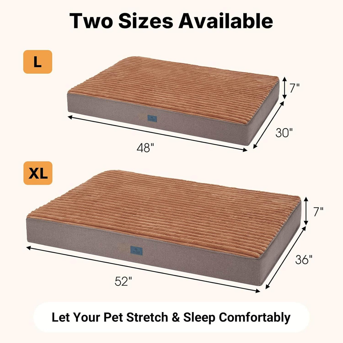 Veehoo Orthopedic Memory Foam Dog Bed, 7 Inch Thick Extra Large XXL Dog Bed for Senior Dogs with