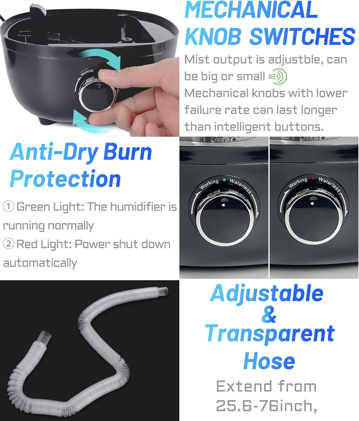 Top fill Reptile Fogger Terrariums Humidifier Fog Machine Mister with 4L Visible Large Tank &