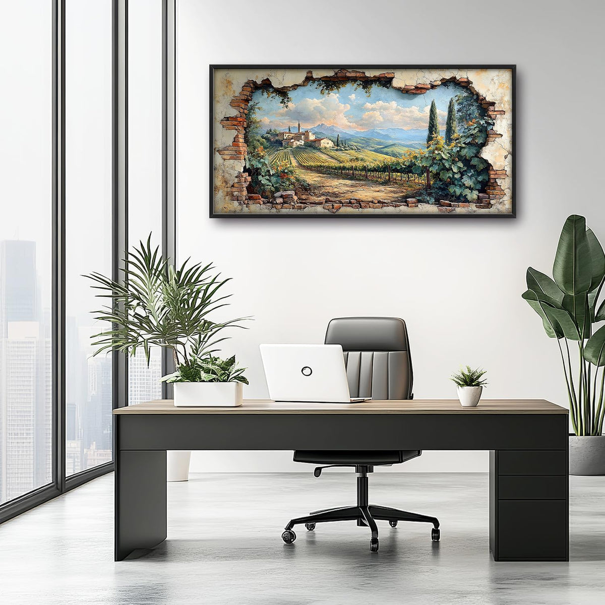 Large Farmhouse Country Landscape Wall Art for Living Room, Rustic Countryside Canvas Oversized