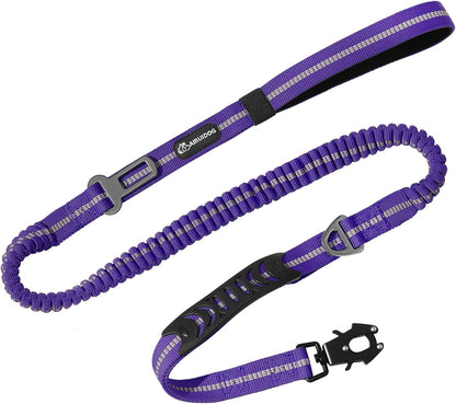 Heavy Duty Bungee Dog Leashes, 4-6FT Shock Absorbing Tactical Dog Leash with 2 Padded Handles